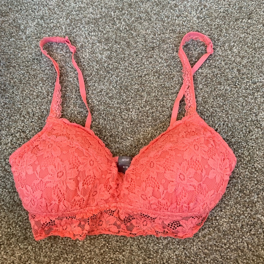 Aerie Push-Up Lace Bralette Peach
